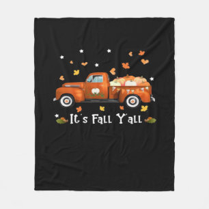 It’s Fall Y’all Pumpkins Autumn Fall Minimal Clean Fleece Blanket