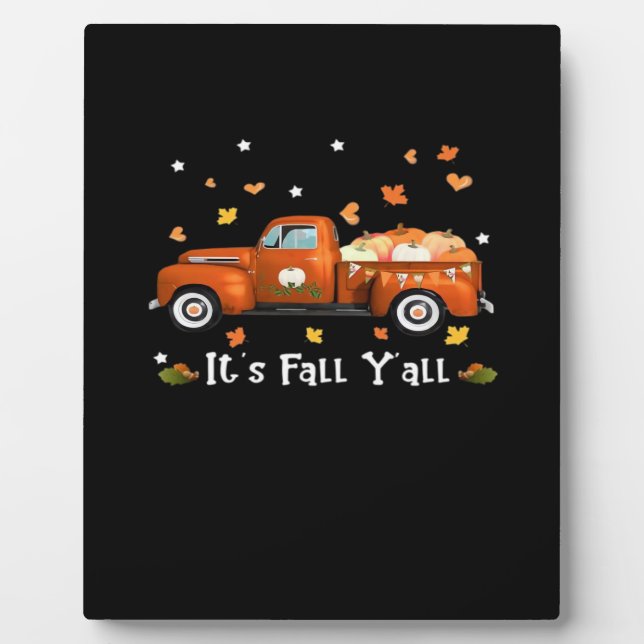 It’s Fall Y’all Pumpkins Autumn Fall Minimal Clean Plaque (Front)