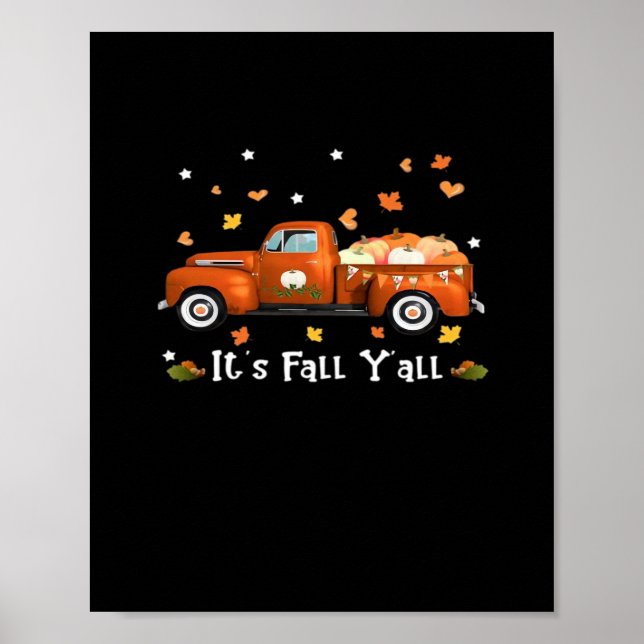 It’s Fall Y’all Pumpkins Autumn Fall Minimal Clean Poster (Front)