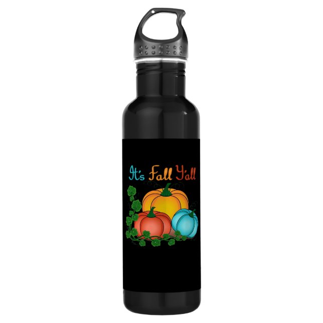 It’s Fall Y’all Pumpkins Retro Graphic 710 Ml Water Bottle (Front)