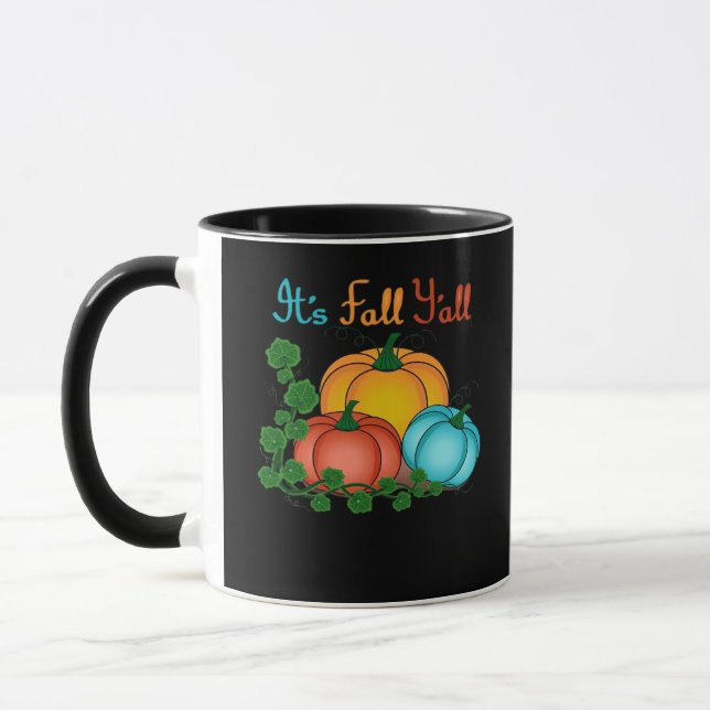 It’s Fall Y’all Pumpkins Retro Graphic Mug (Left)