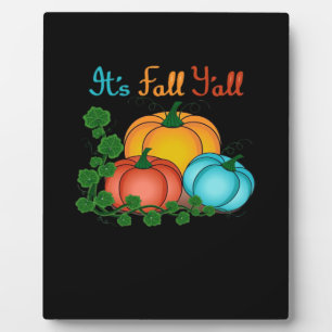 It’s Fall Y’all Pumpkins Retro Graphic Plaque