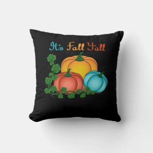 It’s Fall Y’all Pumpkins Retro Graphic Throw Pillow