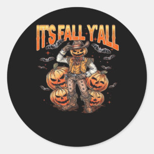 It’s Fall Y’all Pumpkins Vintage Classic Classic Round Sticker