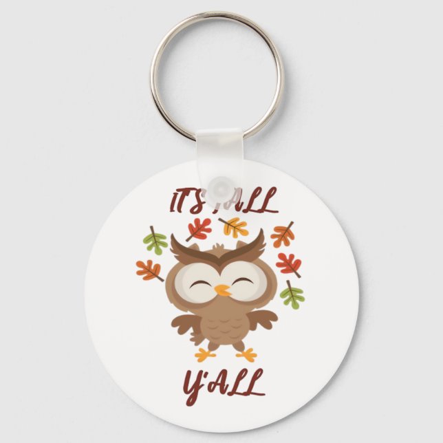 It’s Fall Y’all Quote Trendy Keychain (Front)