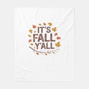 It’s Fall Y’all Retro Classic Design Fleece Blanket
