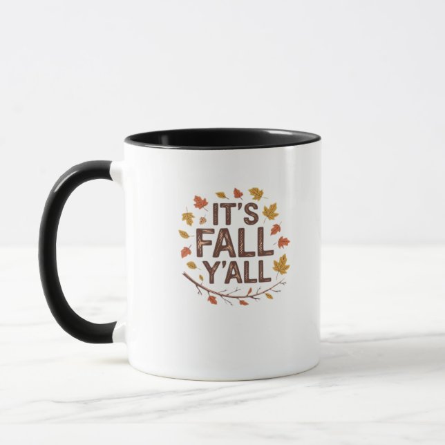 It’s Fall Y’all Retro Classic Design Mug (Left)