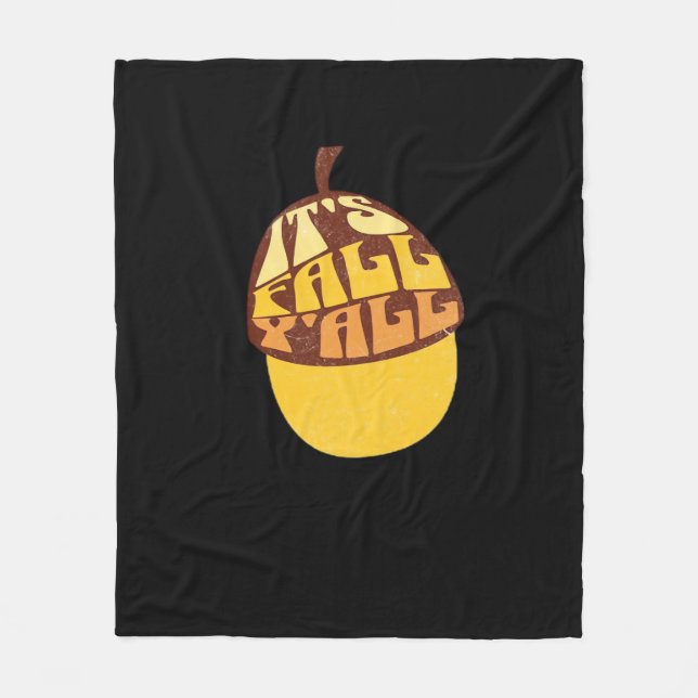 It’s Fall Y’all Retro Classic Fleece Blanket (Front)