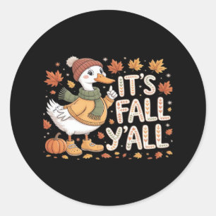 It’s Fall Y’all Retro Classic Round Sticker