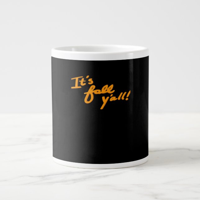 It’s Fall Y’all Simple Aesthetic Style Large Coffee Mug (Front)