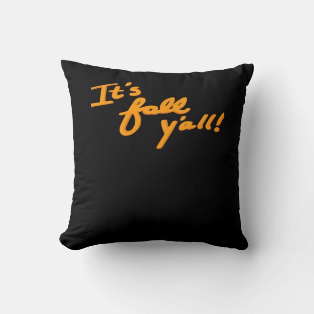 It’s Fall Y’all Simple Aesthetic Style Throw Pillow (Front)