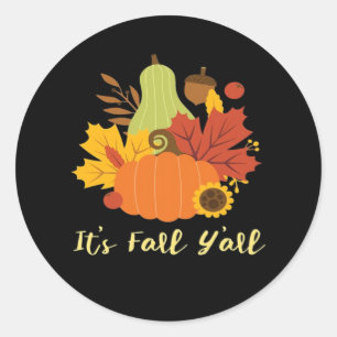 It’s Fall Y’all Trendy Aesthetic Classic Round Sticker