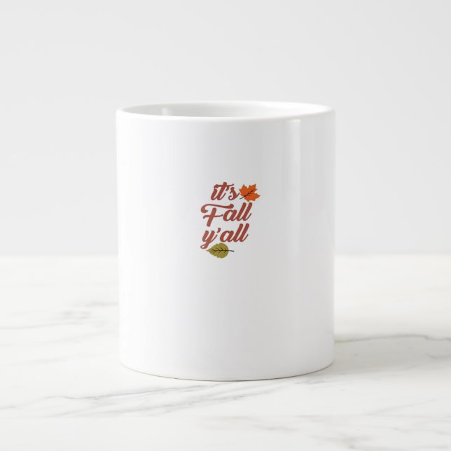 It’s Fall Y’all Trendy Meme Large Coffee Mug (Front)