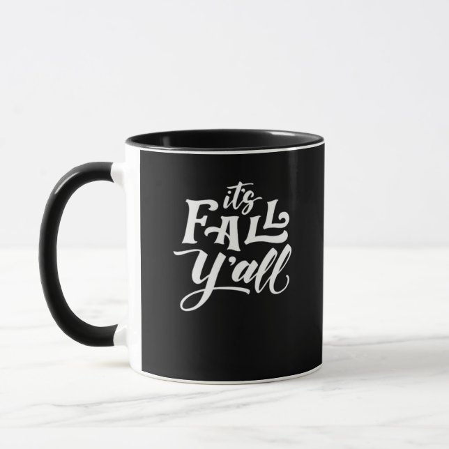 It’s Fall Y’all Typography Text Art Wordfandom Mug (Left)