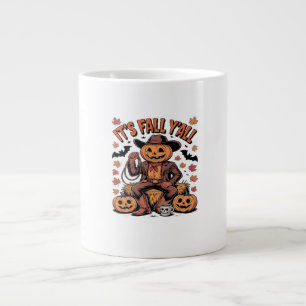 It’s Fall Y’all Western Cowboy Pumpkin Halloween Large Coffee Mug