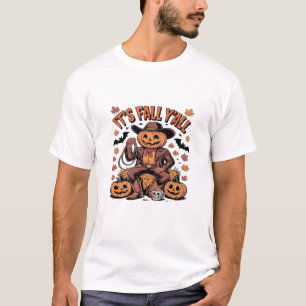 It’s Fall Y’all Western Cowboy Pumpkin Halloween T-Shirt