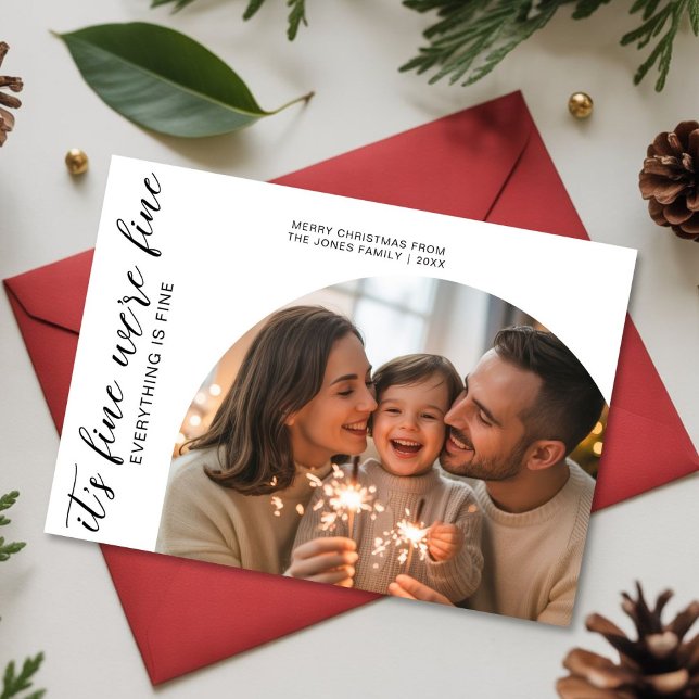It’s Fine We’re Fine Everything Is Fine Funny Fami Holiday Card (Creator Uploaded)