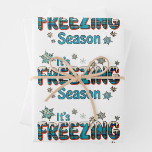 It’s Freezing Season Winter Cozy Holiday Christmas Wrapping Paper Sheet