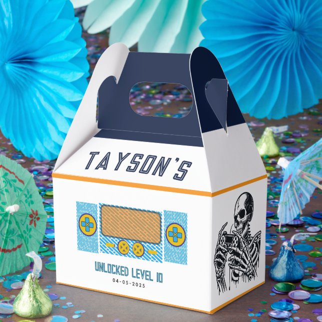 It’s Game On Skull  – Video Game Birthday Party  Favor Box (Party)