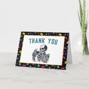 It’s Game On Skull – Video Game Birthday Thank You Card