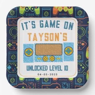 It’s Game On – Video Game Birthday party Paper Plate