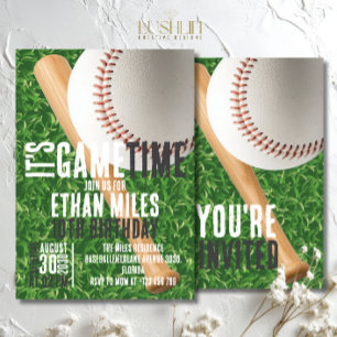 It’s Game Time Baseball Sports Birthday Invitation