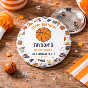 It’s Game Time Basketball 1st Birthday Rookie Year 1 Inch Round Button