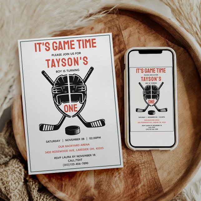 It’s Game Time Hockey 1st Birthday Party Invitation (It’s Game Time Hockey 1st Birthday Party Invitation
)