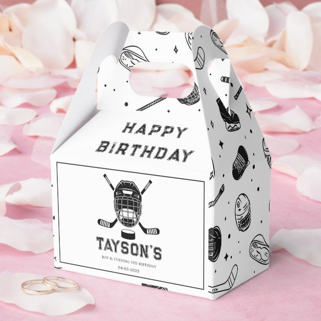 It’s Game Time Hockey 5th Birthday Party  Favor Box (Wedding)