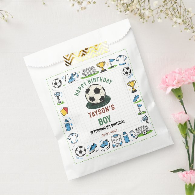 It’s Game Time Soccer 1st Birthday – Fun Kids  Favour Bag (Sealed)