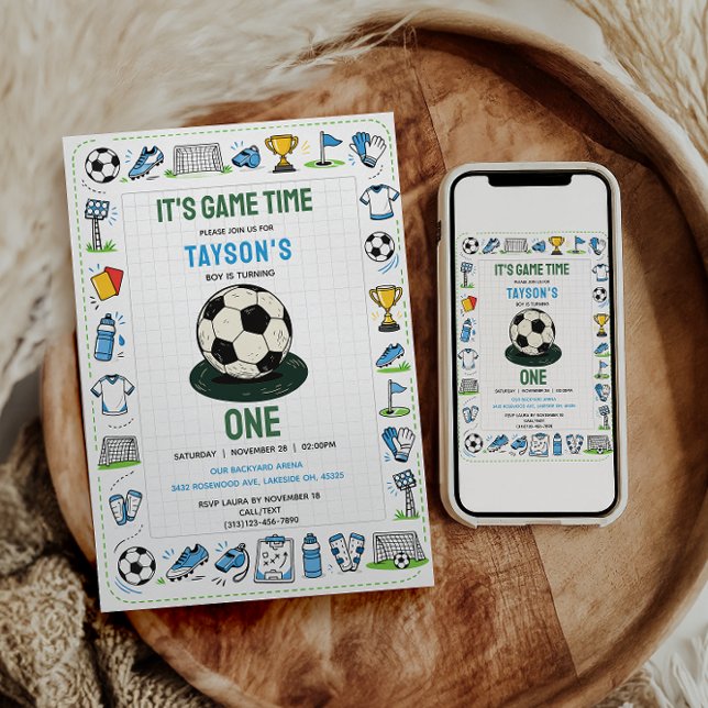 It’s Game Time soccer 1st Birthday Invitation (It’s Game Time soccer 1st Birthday Invitation
)