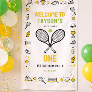 It’s Game Time Tennis 1st Birthday – Fun Kids  Banner