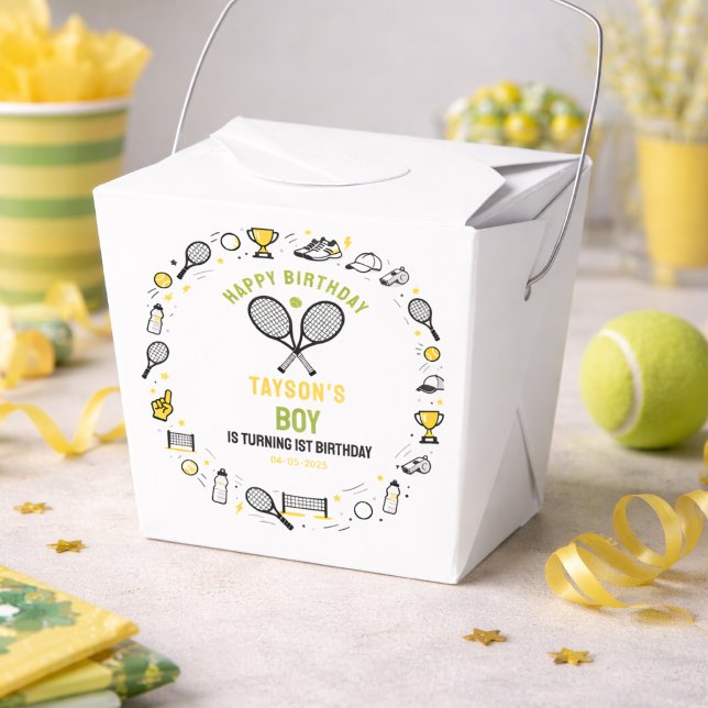 It’s Game Time Tennis 1st Birthday – Fun Kids  Favor Box (It’s Game Time Tennis 1st Birthday – Fun Kids Favor Boxes
)