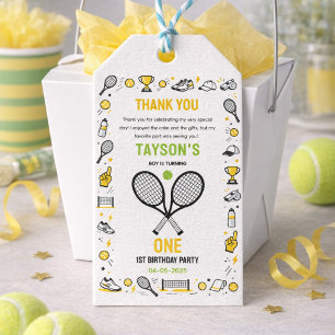 It’s Game Time Tennis 1st Birthday – Fun Kids Part Gift Tags