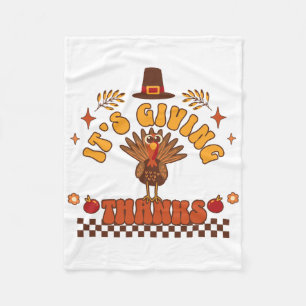 It’s Giving Thanks Turkey Thanksgiving 1 Fleece Blanket