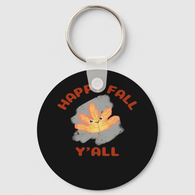 It’s Happy Fall Y’all Retro Classic Keychain (Front)