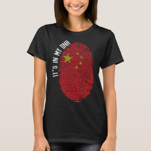 It s In My D N A China Flag Fingerprint T-Shirt