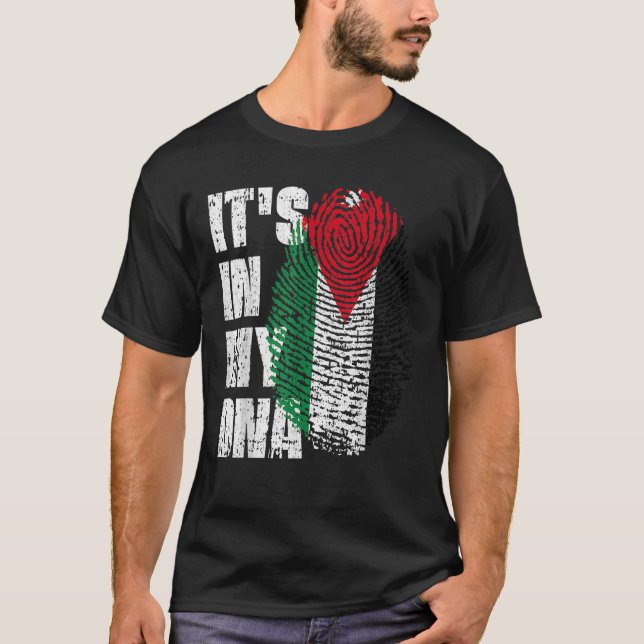 IT S IN MY DNA Jordan Flag Jordanian T Shirt (Front)