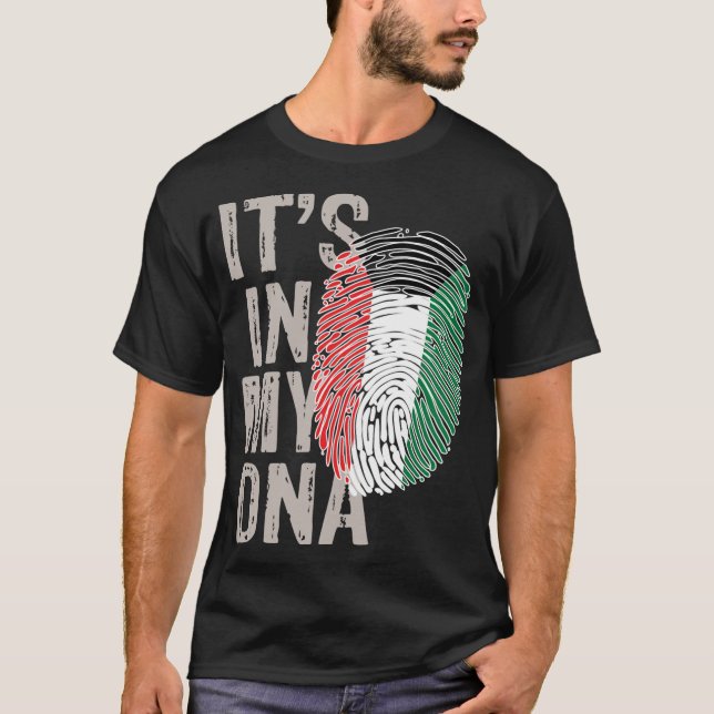 it_s in my DNA Kuwait finger print love Kuwait Nat T-Shirt (Front)