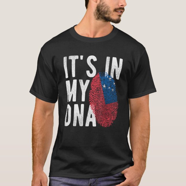 it s in my DNA Samoa flag Fingerprint T-Shirt (Front)