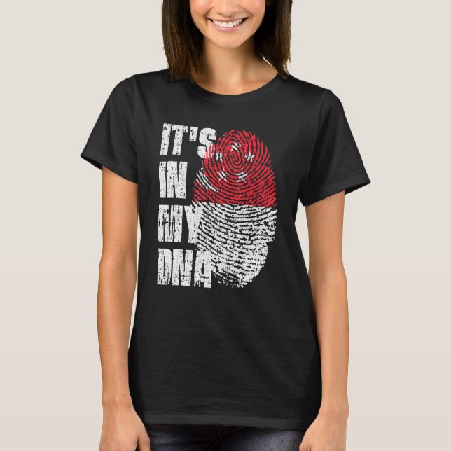 It S In My Dna Singapore Flag Singaporean T-Shirt (Front)