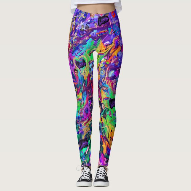 It’s Just Graffiti 2 By CBDOilPrincess  Leggings (Front)