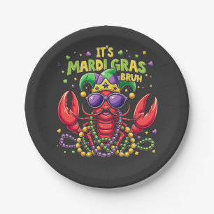 It’s Mardi Gras Bruh Funny Shrimp New Orleans Paper Plate