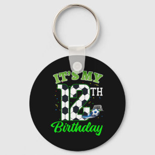 It’s My 12th Birthday Footll Boy Girl Kids Soccer Keychain