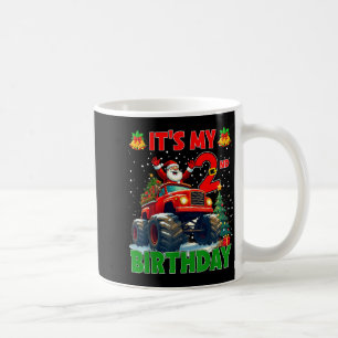 It’s My 2nd Birthday Xmas Santa Monster Truck Chri Coffee Mug