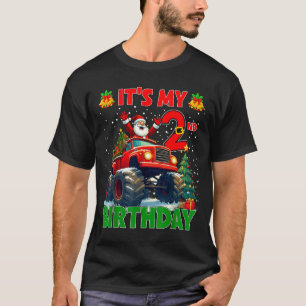 It’s My 2nd Birthday Xmas Santa Monster Truck Chri T-Shirt