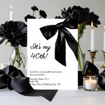 “It’s My 40th!” Elegant Black Bow Birthday Invitation<br><div class="desc">Step into your fabulous forties with this stunning black bow on white background invitation! Featuring the bold phrase “It’s My 40th!” in elegant script and a sleek glossy ribbon accent, this design strikes the perfect balance between classy and cheeky. Ideal for a glamourous evening, cocktail party, or retro-style bash, this...</div>