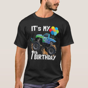 It s My 7th Birthday Monster Truck 7th Birthday Bo T-Shirt