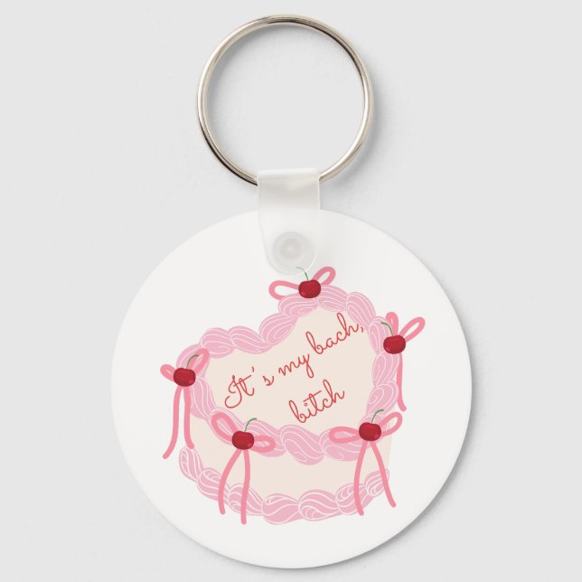 It’s My Bachelorette | Coquette Cake Bridal Party Keychain (Front)