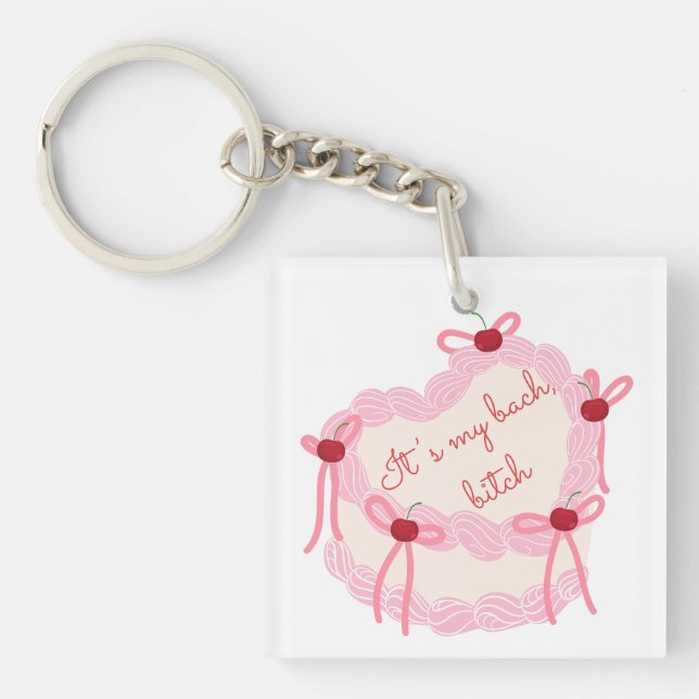 It’s My Bachelorette | Coquette Cake Bridal Party Keychain (Front)